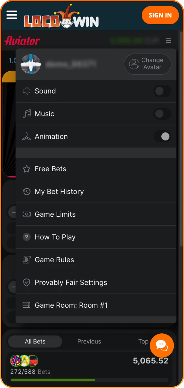 Navigate Aviator menus easily on Locowin platform.