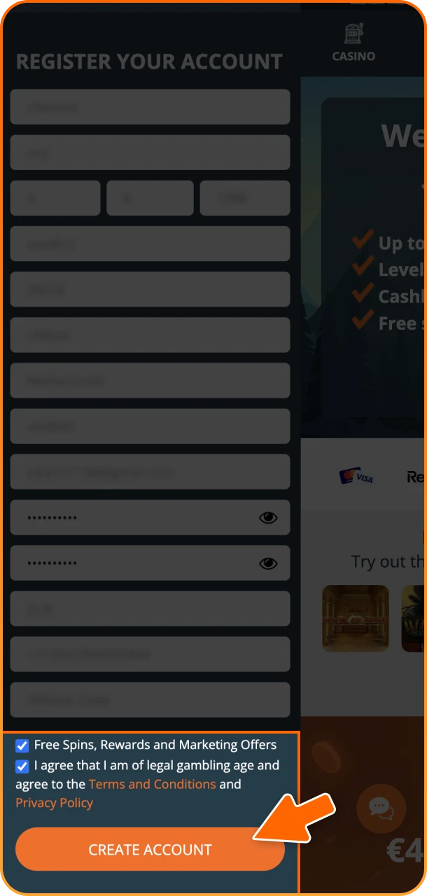 Complete registration and start playing on Locowin.