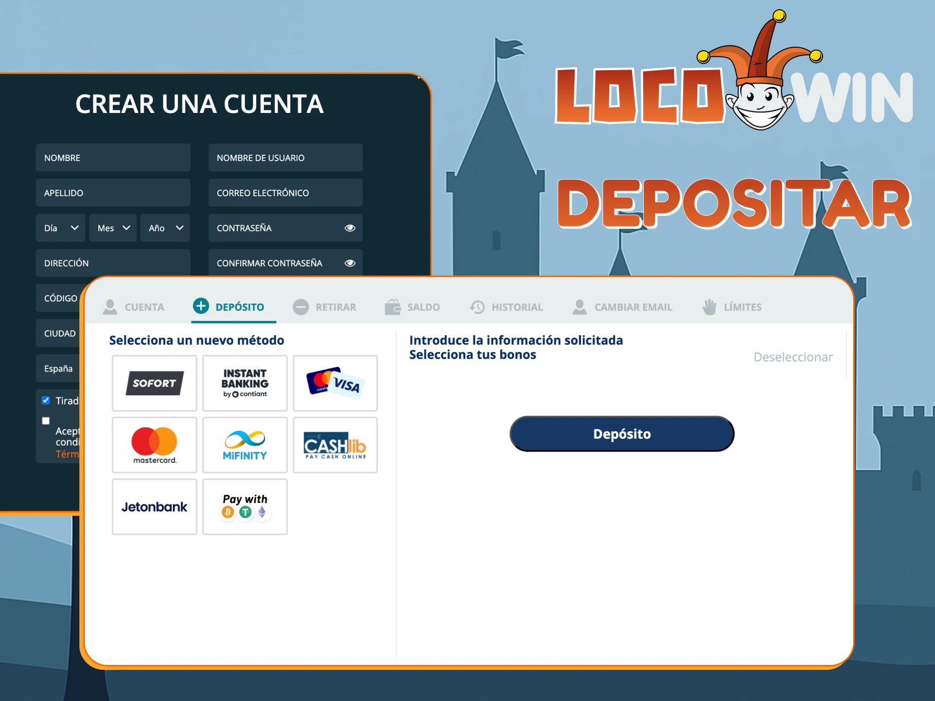 Deposita en segundos con Locowin.