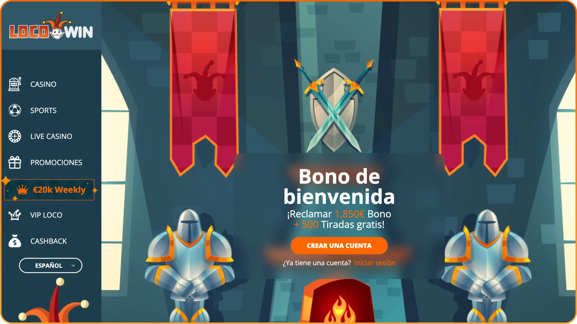 Captura de pantalla de la Pagina Principal de Locowin.