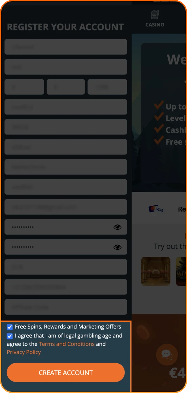 Finish registration and start gaming on Locowin.