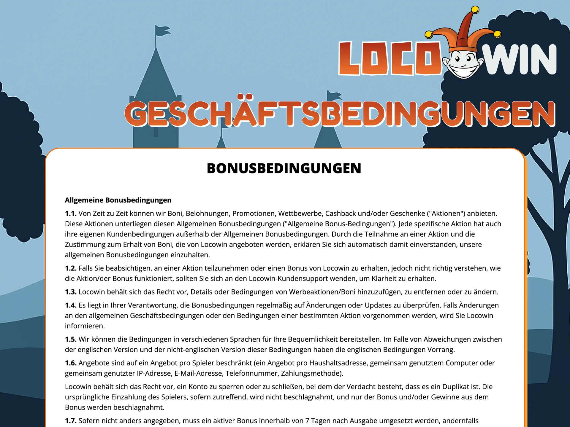 Erfahre mehr über Bonusmöglichkeiten bei Locowin.